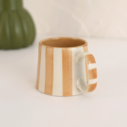 Casa Amarosa | Ceramic Wheat Striped Coffee Mug