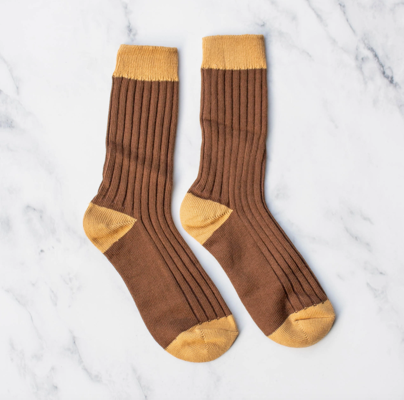 Tiepology | Two Tone Socks, Mustard