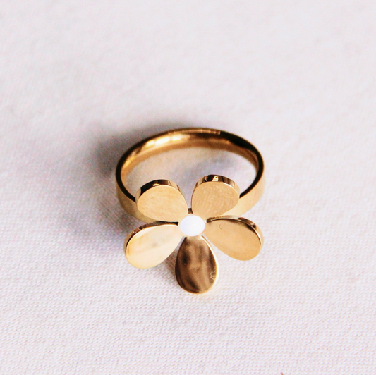 Bazou | Statement Daisy Ring, Stainless Steel