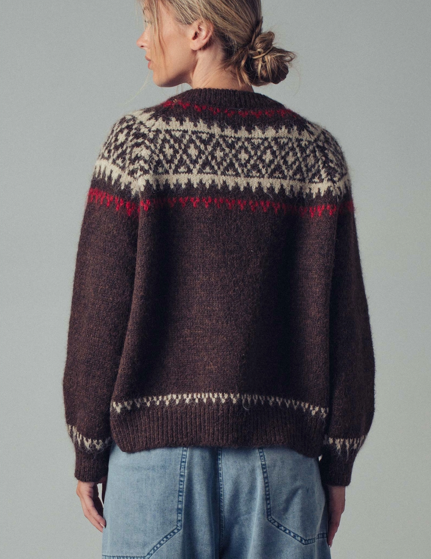 Urban Daizy | Rich Brown Faire Aisle Button Up Cardigan