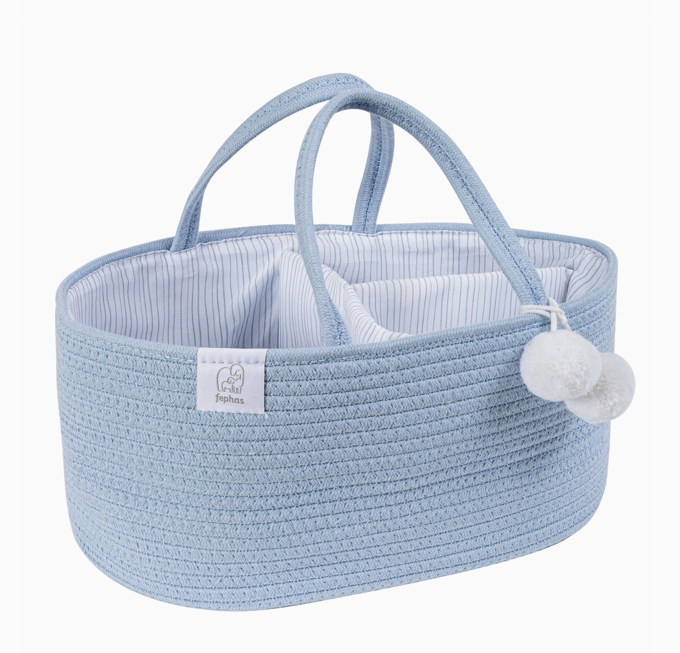 Cotton Rope Diaper Caddy | Baby Blue