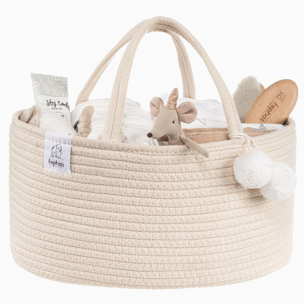Cotton Rope Diaper Caddy | Neutral