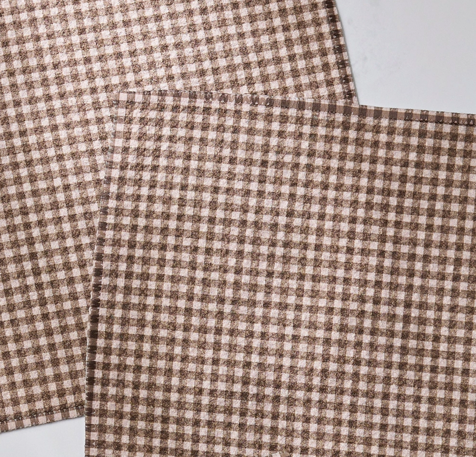 Geometry | Chocolate Check Dishcloth, Set of 3