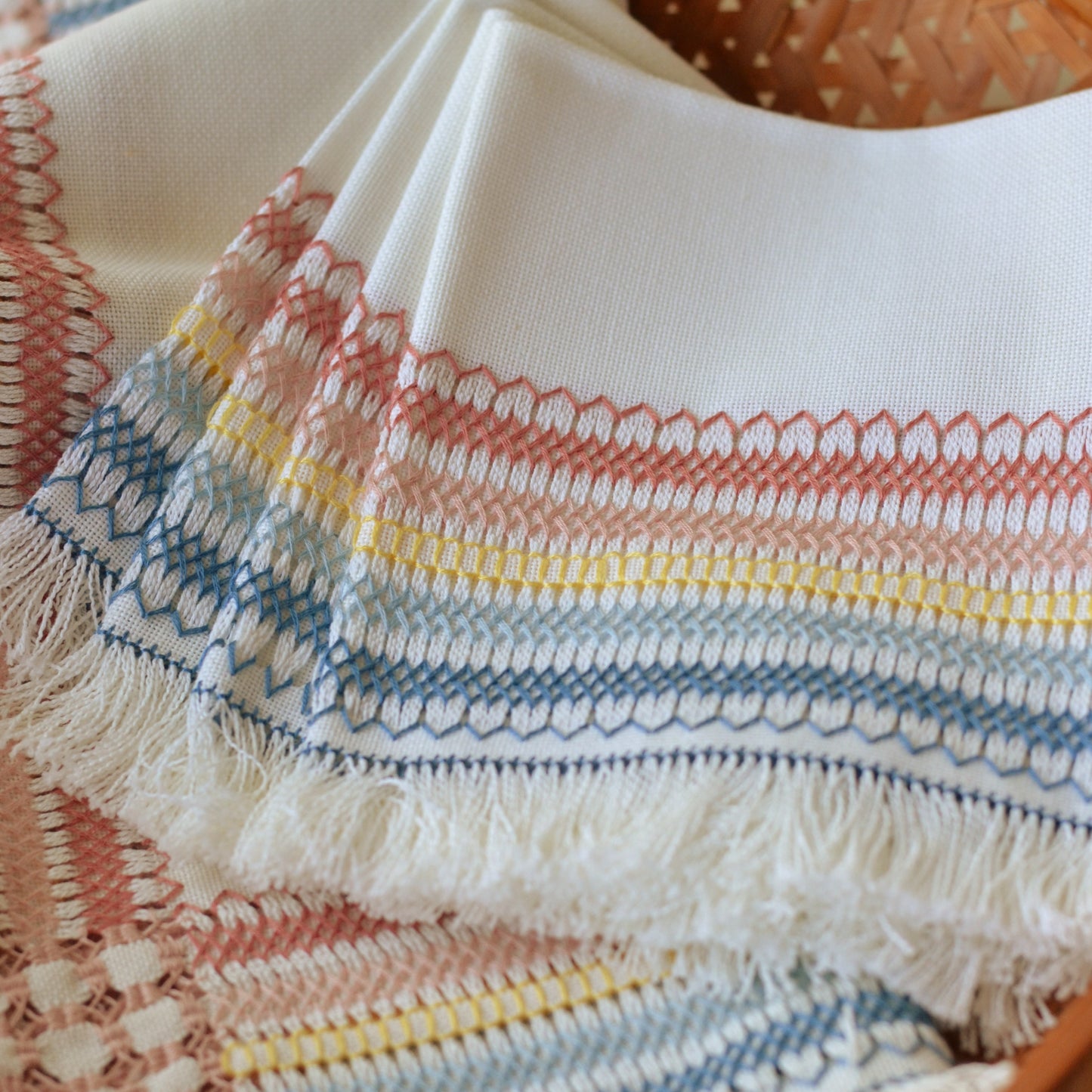 Pastel Striped Tablecloth and Napkin Set