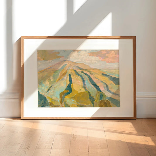 El Baker Art | Neutral Abstract Mountain Landscape Print, 8 X 10