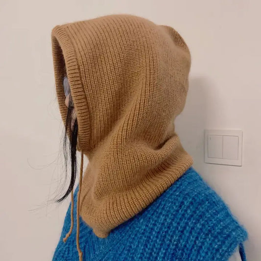 Dune Accessories | Solid Knit Hoodie Scarf, Acorn
