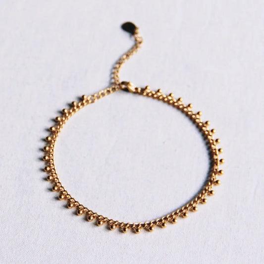 Bazou | Stainless Steel Chain Anklet with Balls