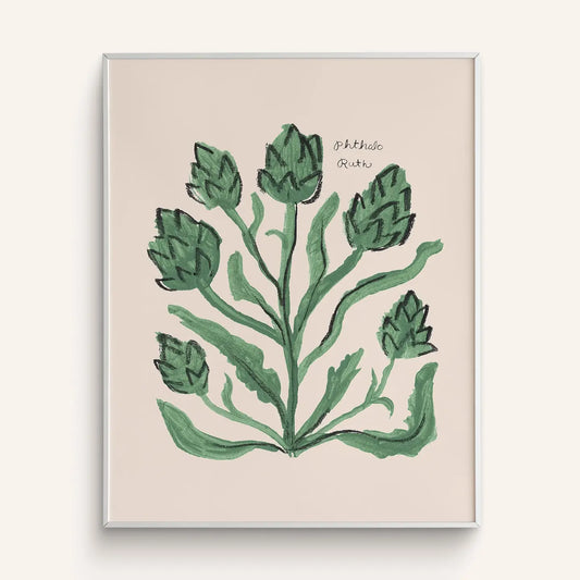 Phthalo Ruth | Artichoke Art Print, 11 X 14