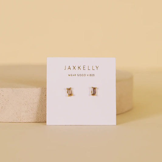 Jax Kelly |  Baguette Coffee Gold Earrings