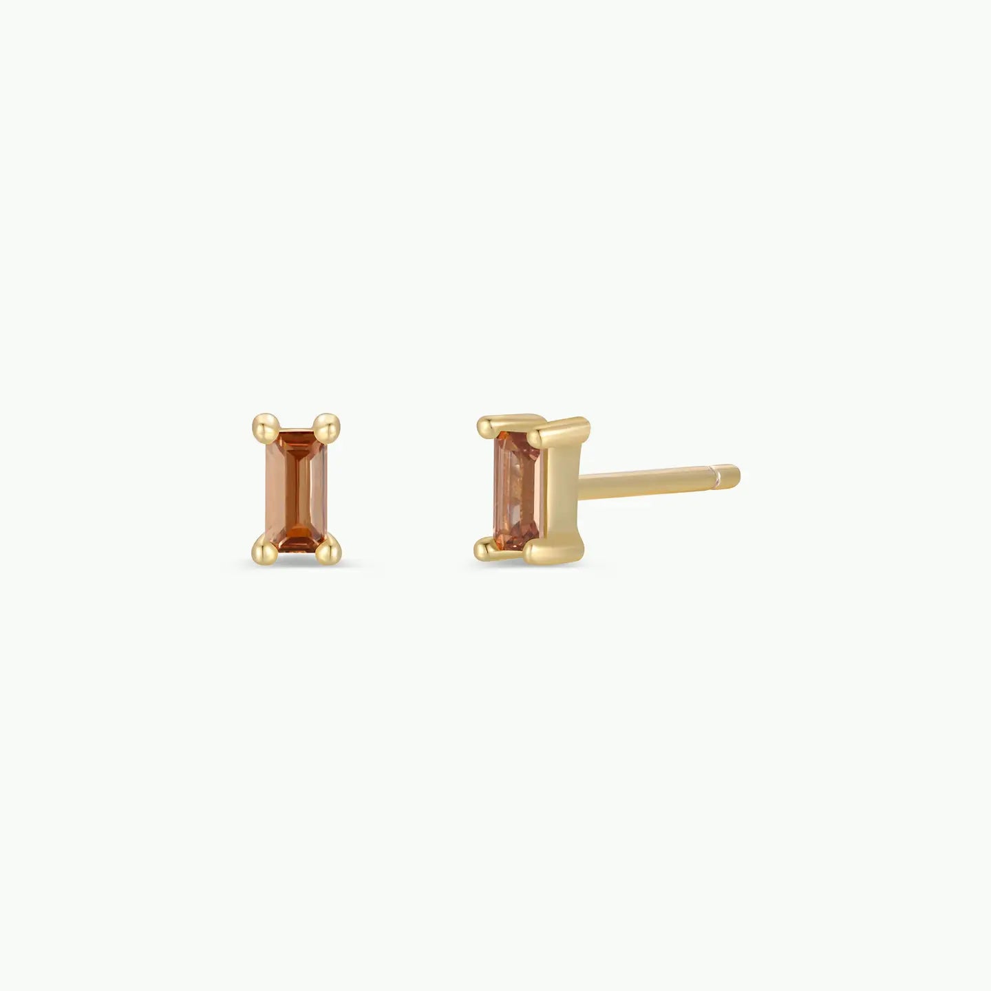 Jax Kelly |  Baguette Coffee Gold Earrings