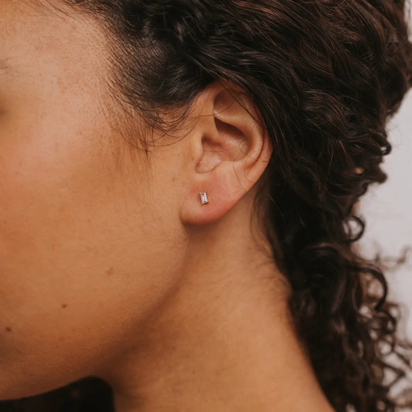 Jax Kelly |  Baguette Lilac Gold Earring