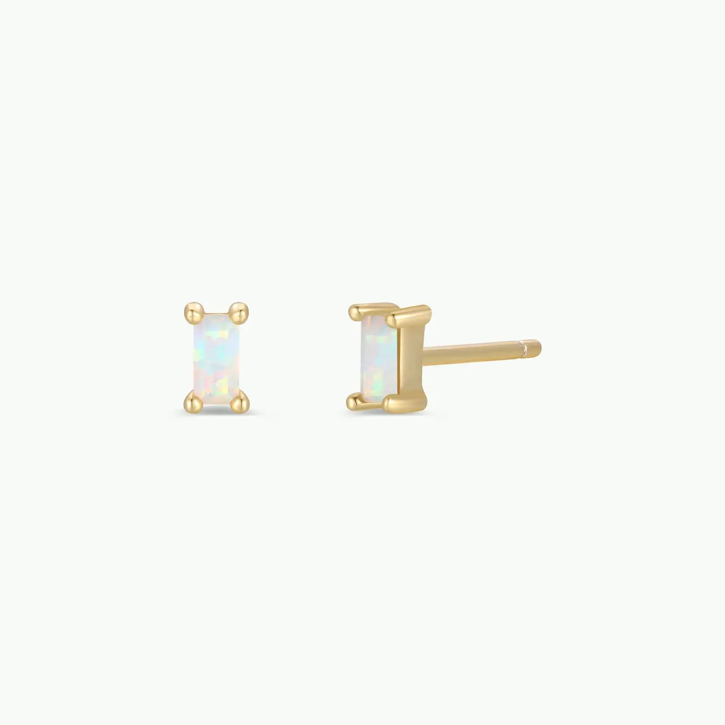 Jax Kelly |  Baguette White Opal Earrings