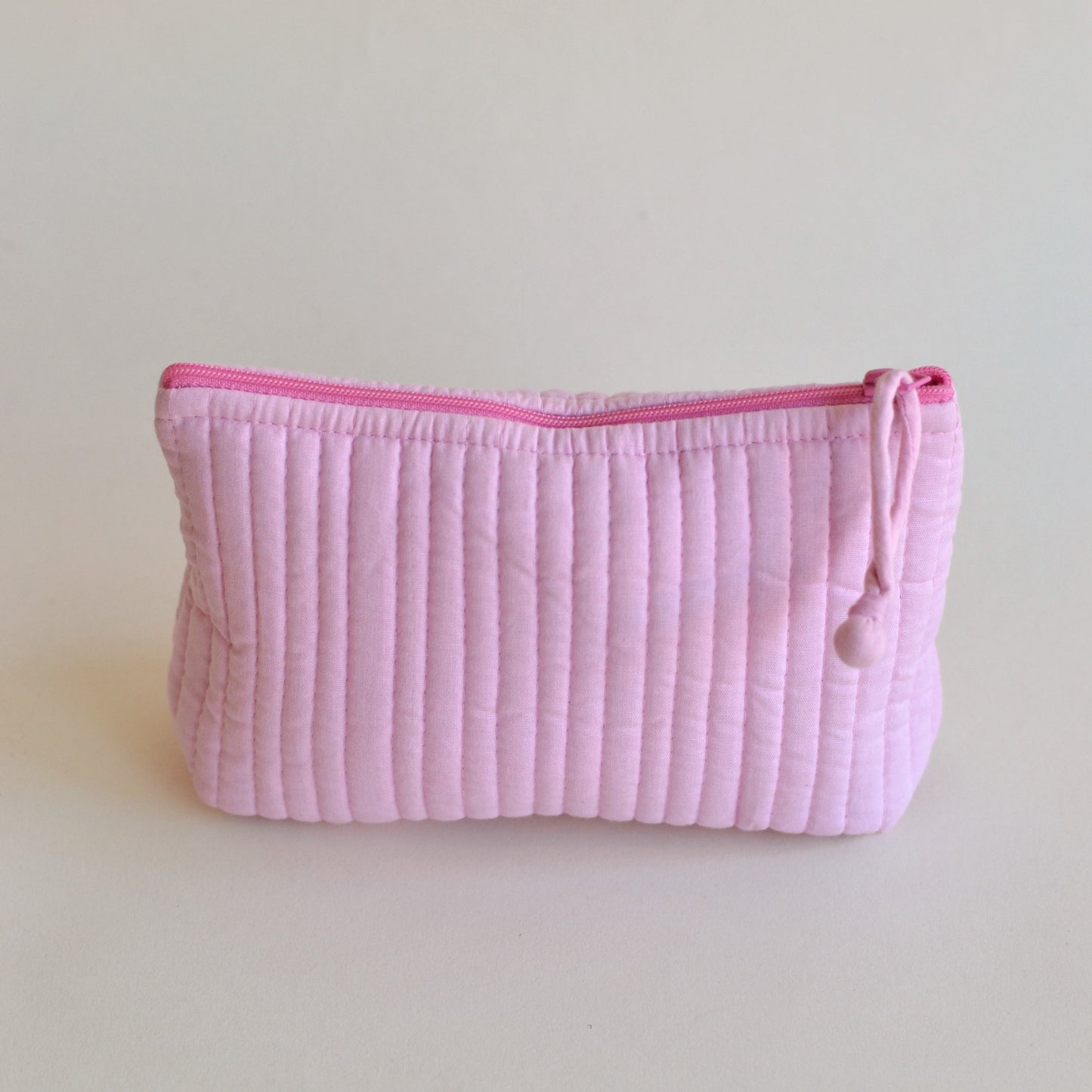 Anju | Quilted Cotton Travel Pouch, Bubblegum Pink