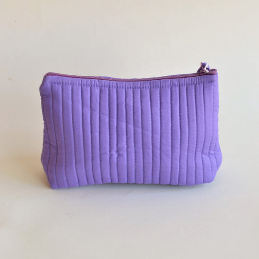 Anju | Quilted Cotton Travel Pouch, Purple