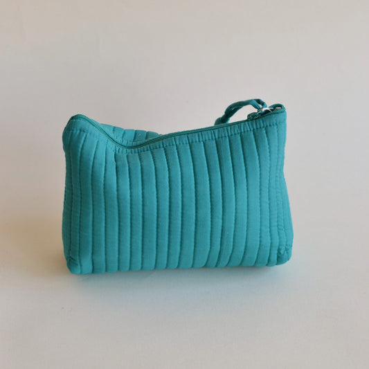 Anju Jewelry | Quilted Cotton Travel Pouch, Teal