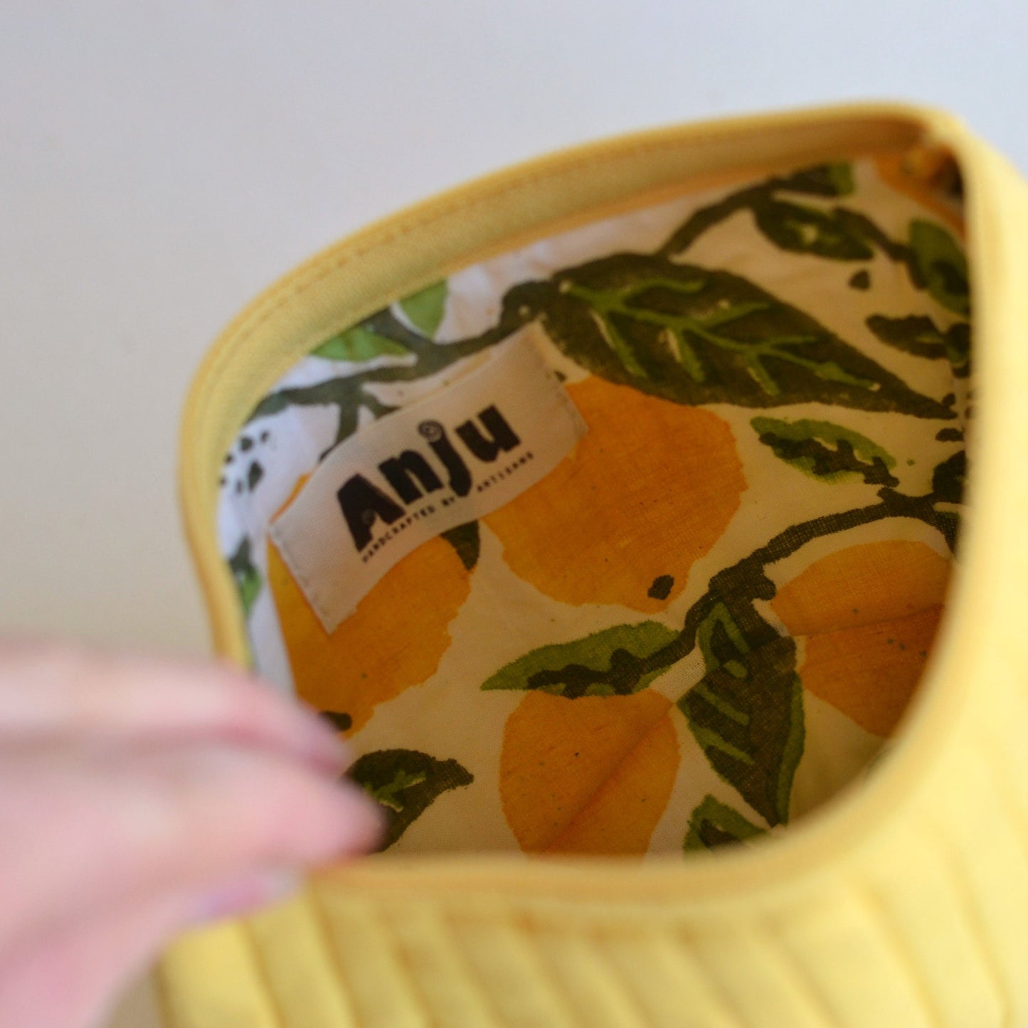 Anju | Quilted Cotton Travel Pouch, Yellow