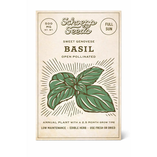 Schoepp Seeds | Basil Heirloom Seed Packet