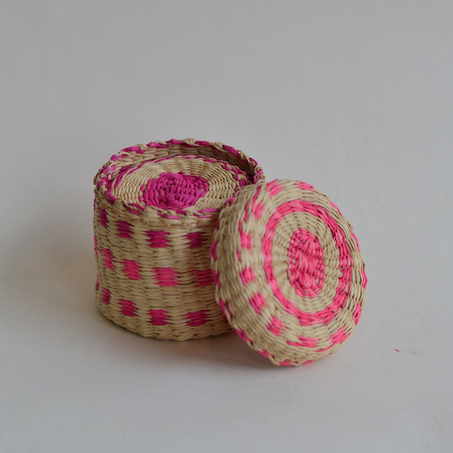 Tiny Nesting Pink Checked Basket