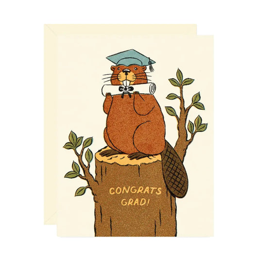 Wallflower Paper & Party | Beaver Graduation Card