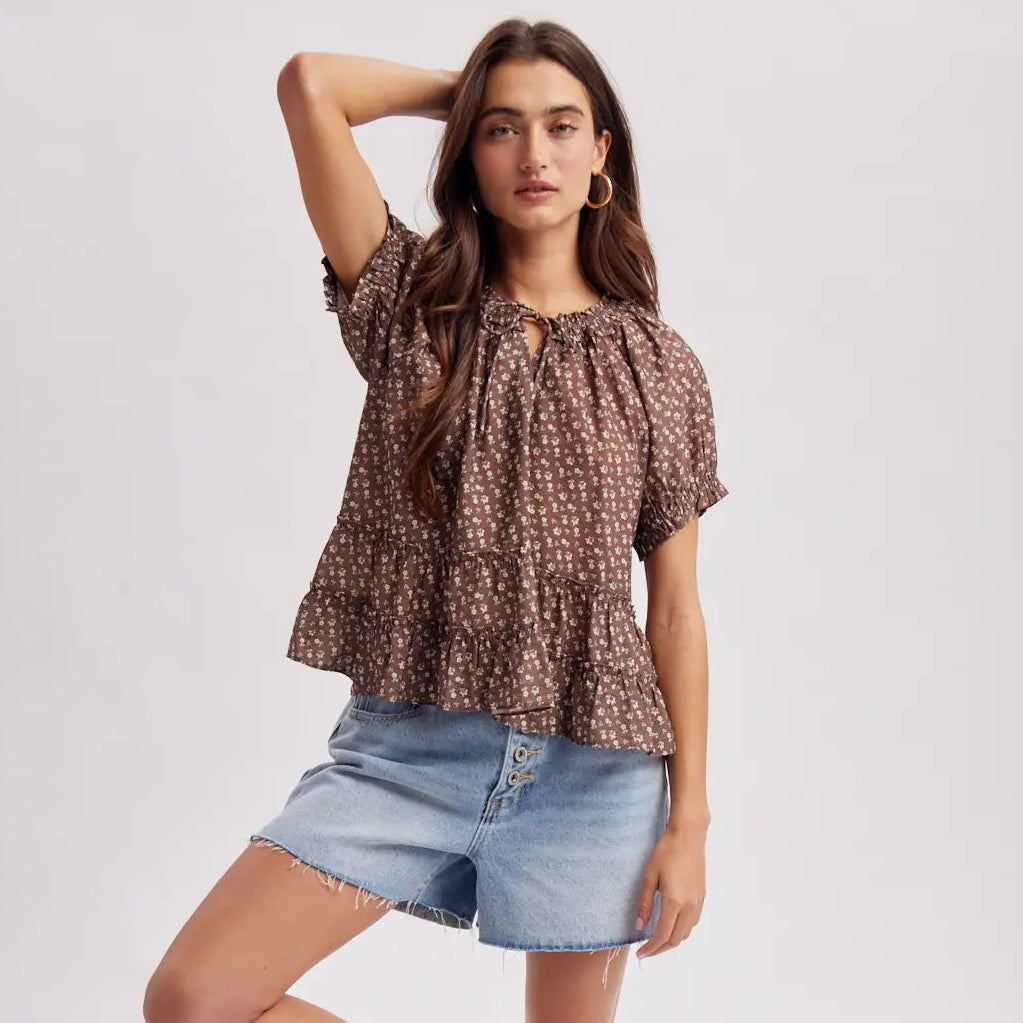 Wishlist | Tie Neck Floral Blouse