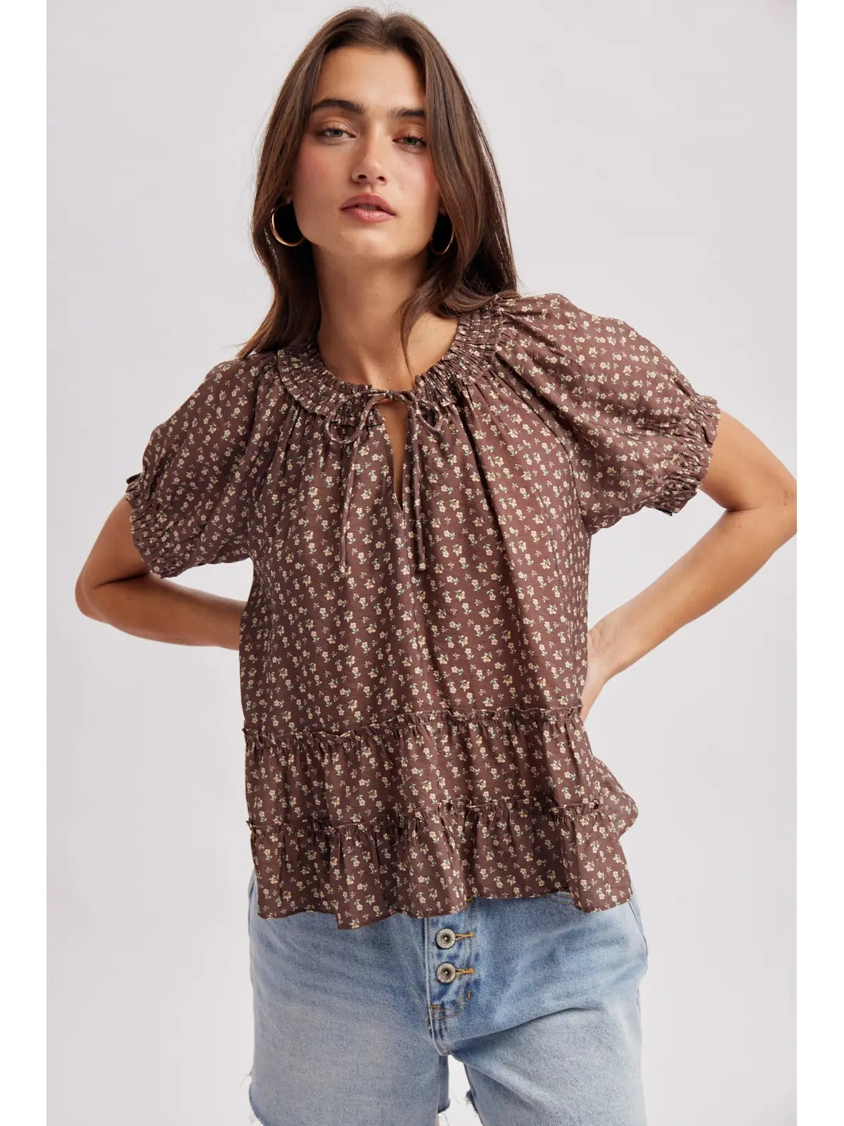 Wishlist | Tie Neck Floral Blouse