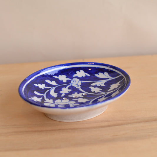 Natural Habitat | Indigo and White Oval Soap Dish