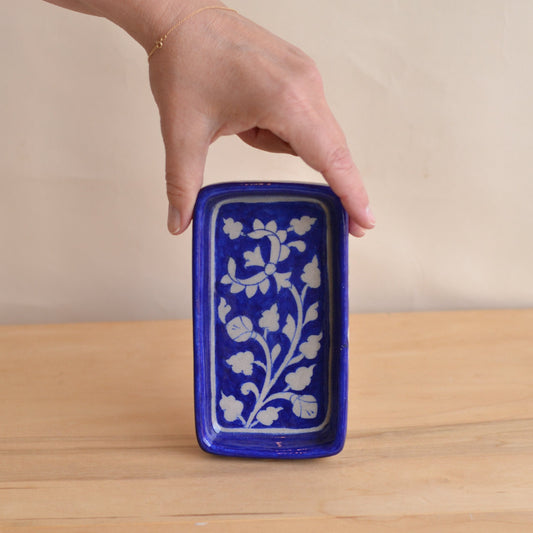 Natural Habitat | Indigo and White Rectangular Soap Dish