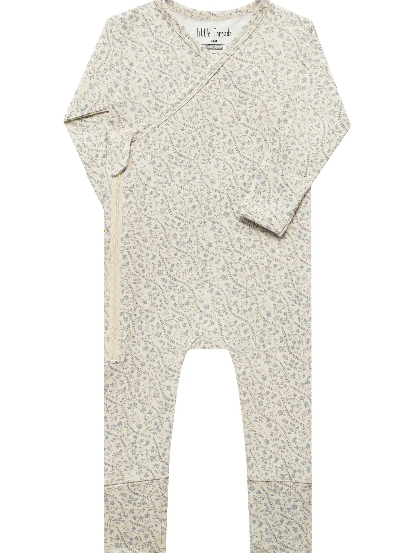 Little Threads | Bluebell Heirloom Vine Bamboo Wrap Footie