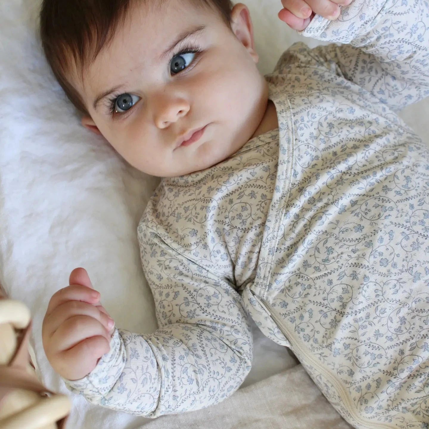 Little Threads | Bluebell Heirloom Vine Bamboo Wrap Footie