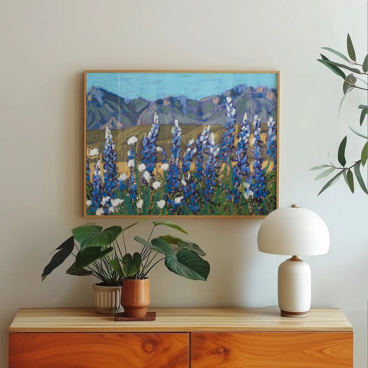 El Baker Art | Bluebonnets Big Bend National Park Landscape Art Print, 11 X 14