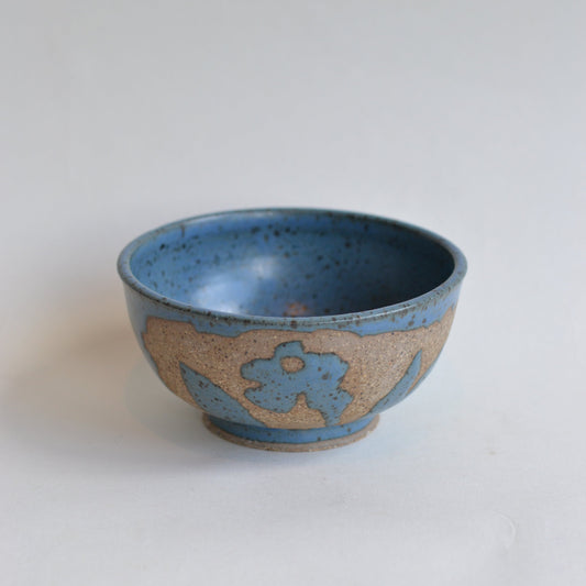 Studio Pottery Bowl with Blue Interior Glaze