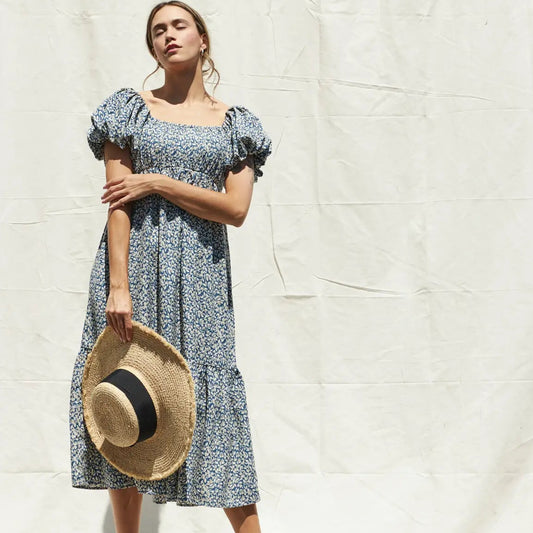 Flowy Floral Off the Shoulder Dress