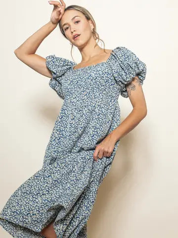 Flowy Floral Off the Shoulder Dress