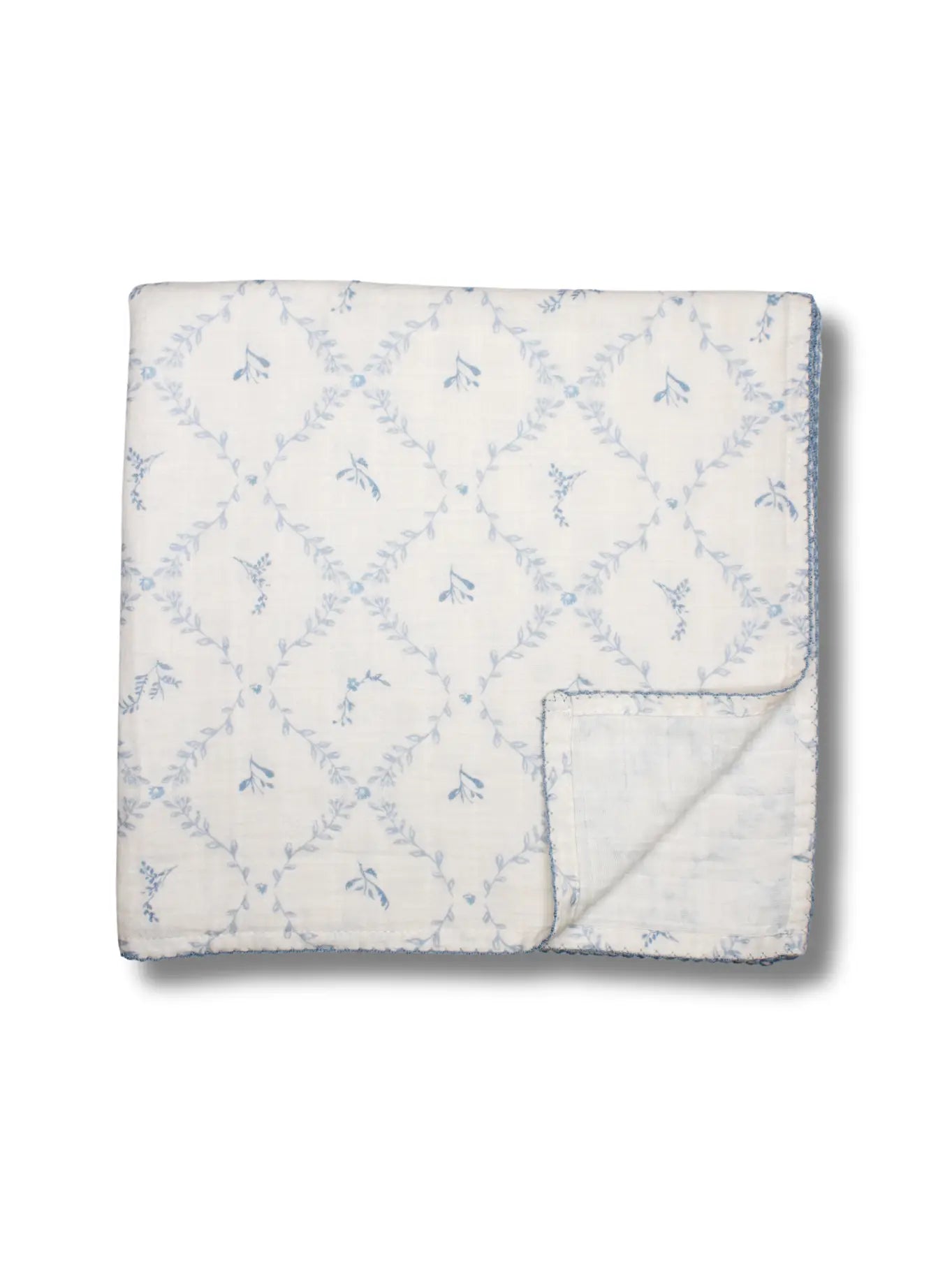 Little Threads | Blue Lattice 100% Cotton Swaddle Blanket
