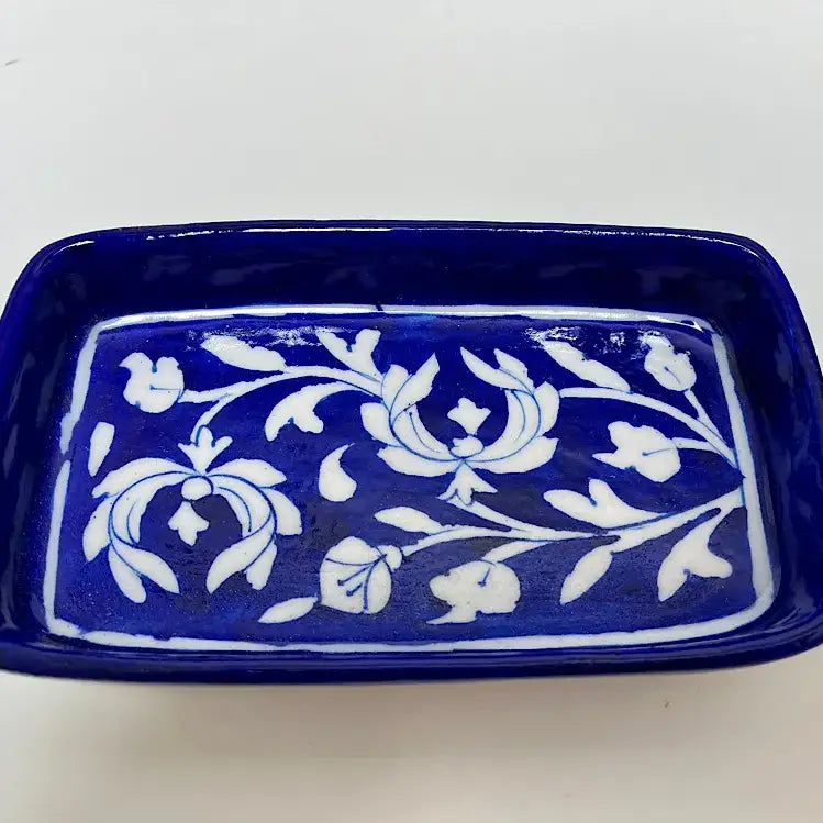 Natural Habitat | Indigo and White Rectangular Soap Dish