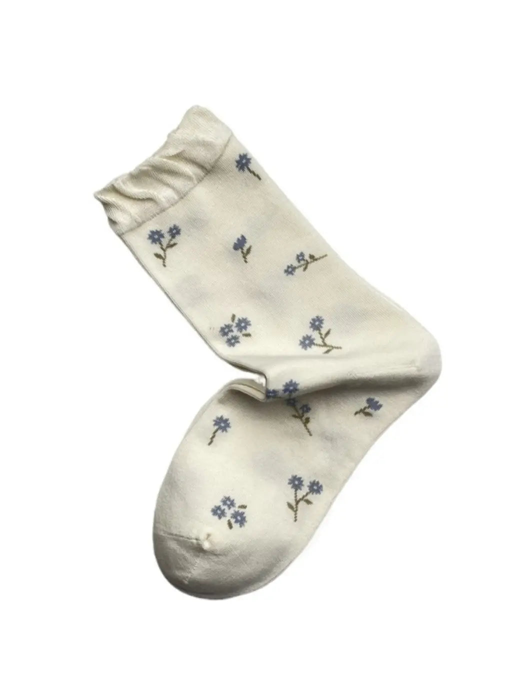 Dune Socks | Ruffle Top Flower Stem Socks, Cream
