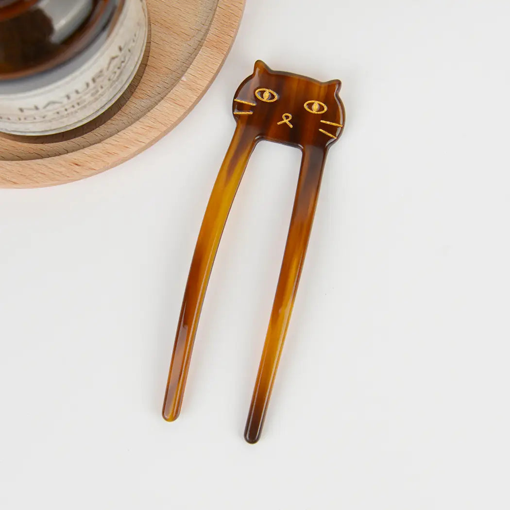 Straight Acetate Cat Hair Pin, Choose your color