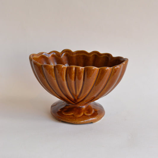 Vintage Brown Footed Vase
