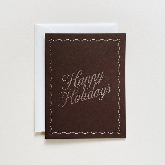 Jaymes Paper | Happy Holidays Greeting Card, Chocolate