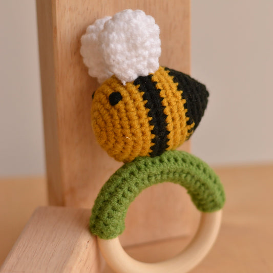 D & C Toys | Crochet Rattle Toy, Bumble Bee