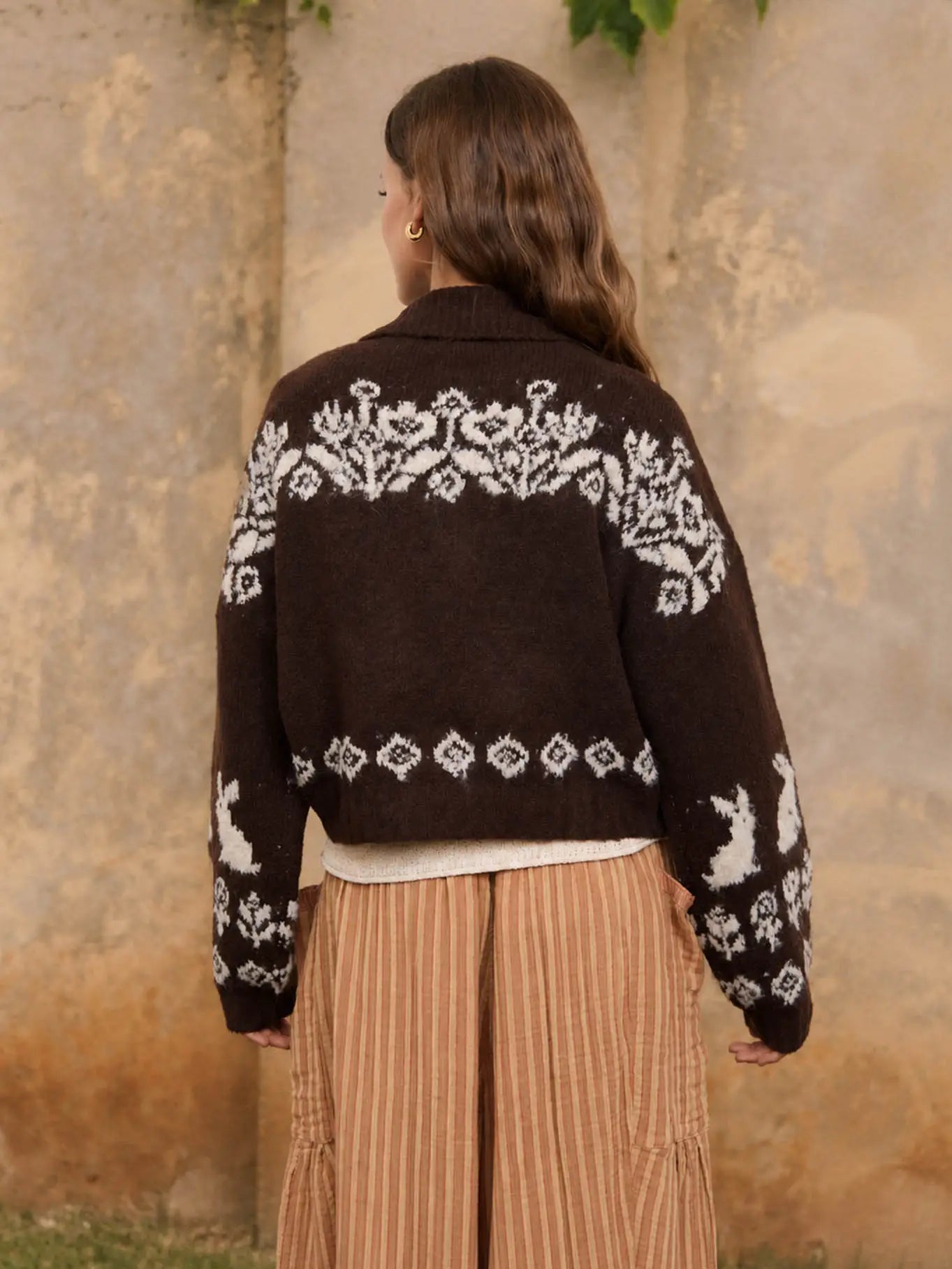 Bunny Motif Toggle Detail Sweater
