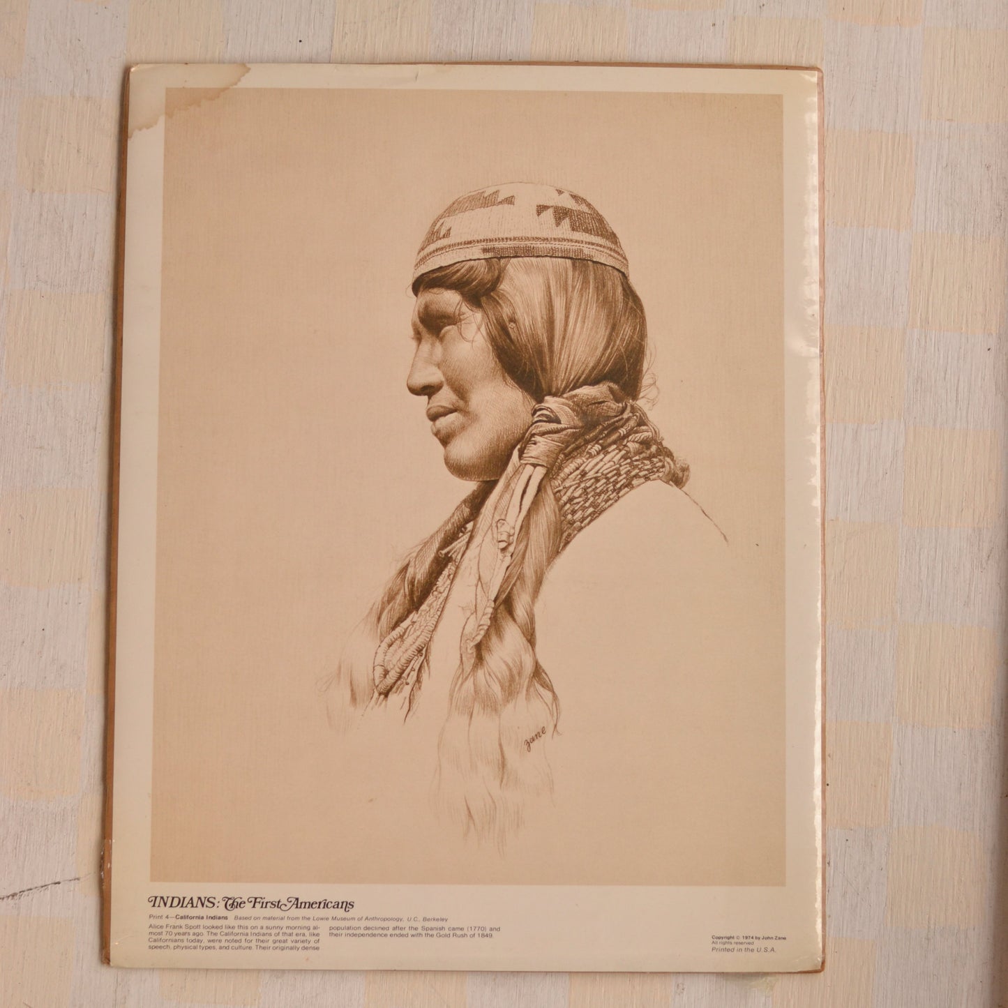 Vintage The First Americans Art Print, California Indians