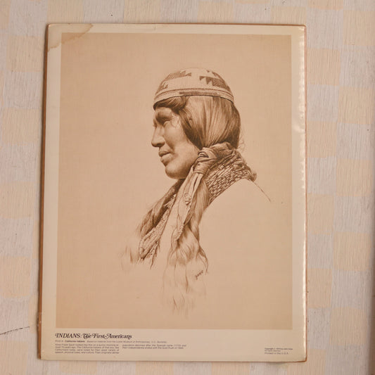 Vintage The First Americans Art Print, California Indians