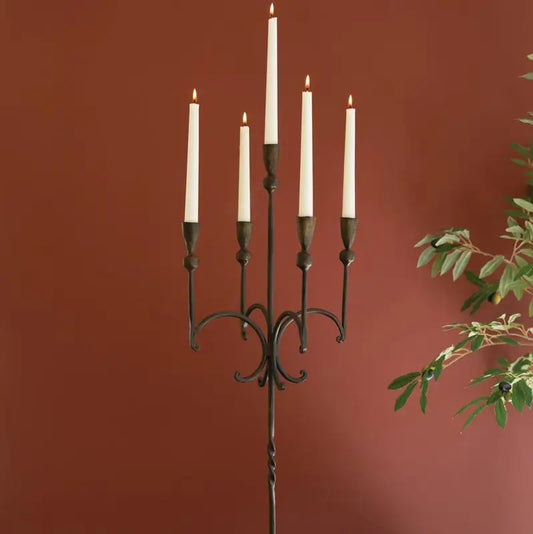Dune Accents | Rustic Forged Iron Candelabra