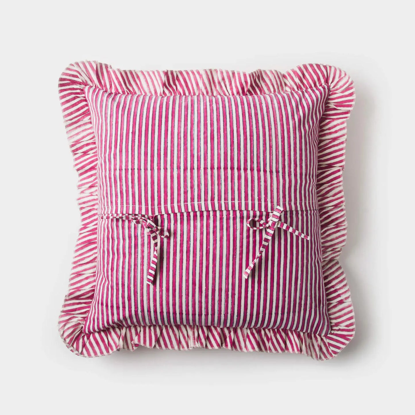Candystripe Ruffled Square Pillow