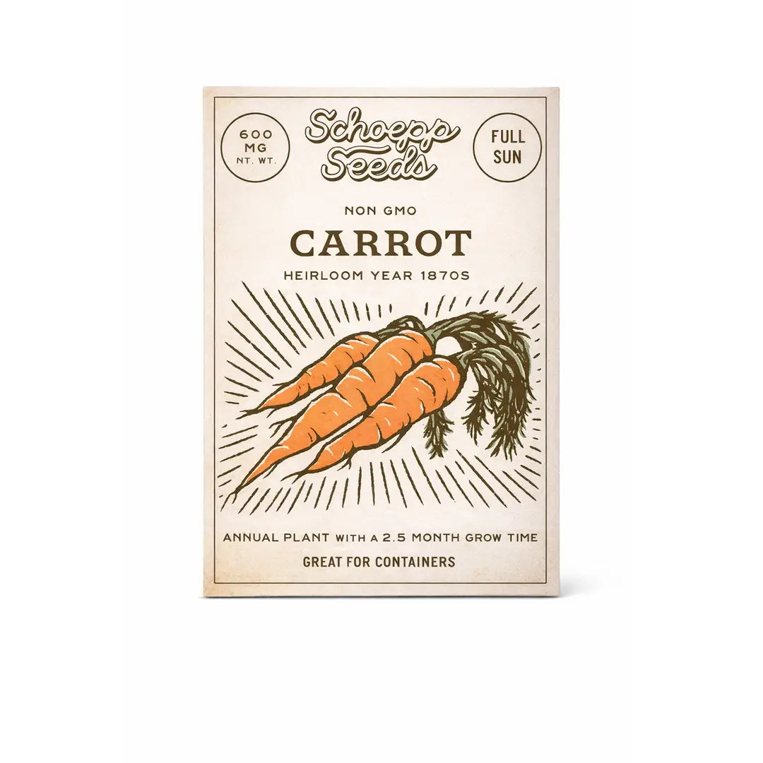 Schoepp Seeds | Carrot Half Long Heirloom Seed Packet