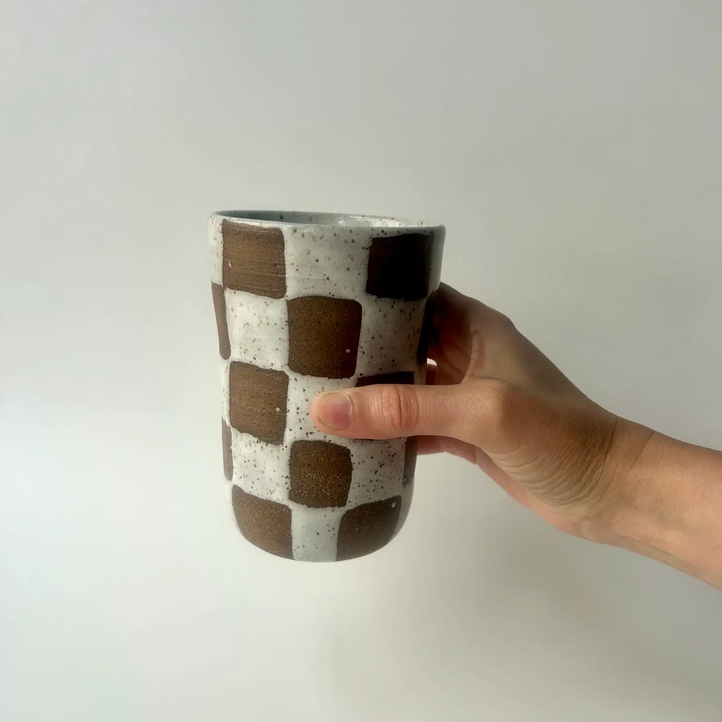 Sarah Mennell Ceramics | Handmade Ceramic Tumbler, Checkerboard