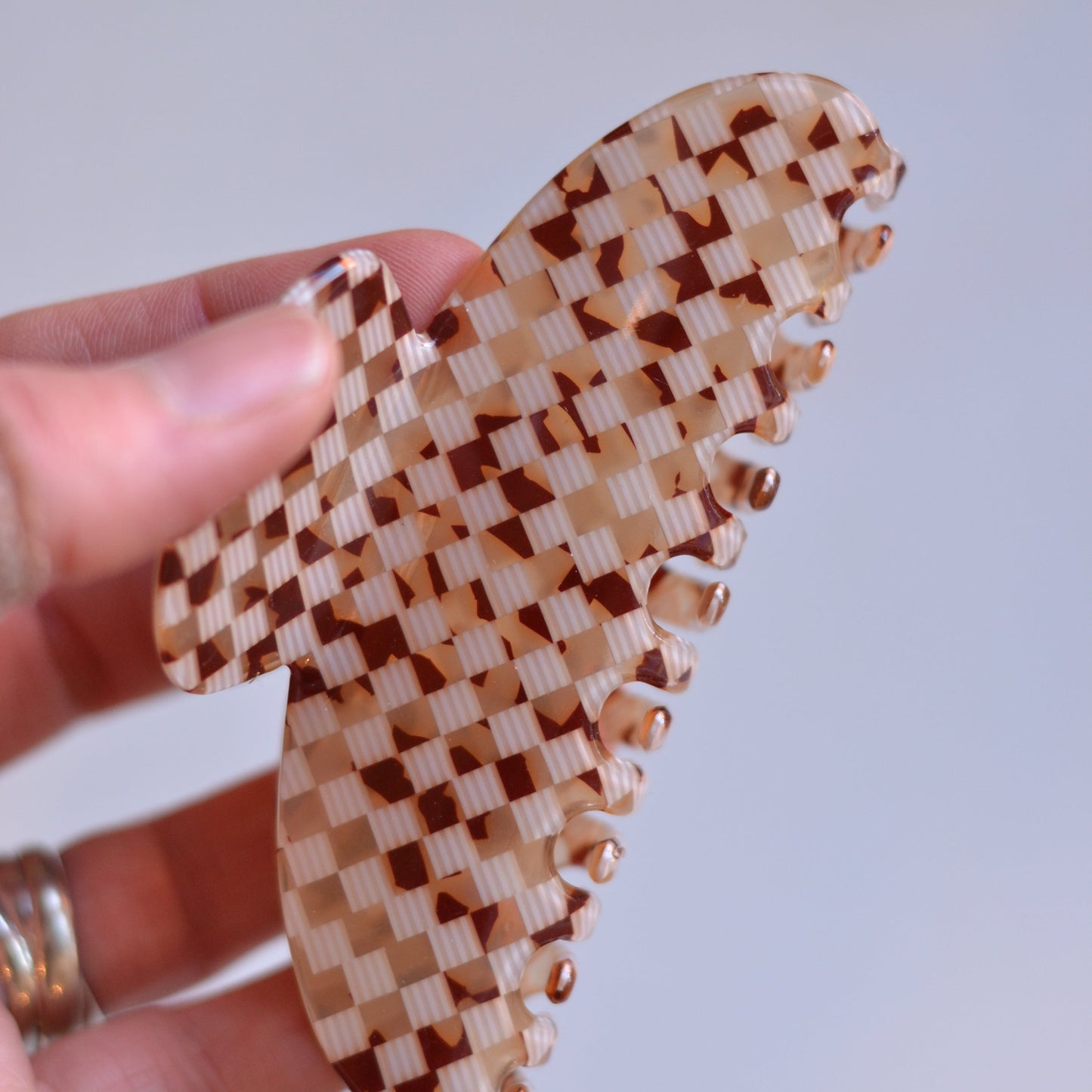 Dune Clips | Neutral Checkerboard Hair Clip