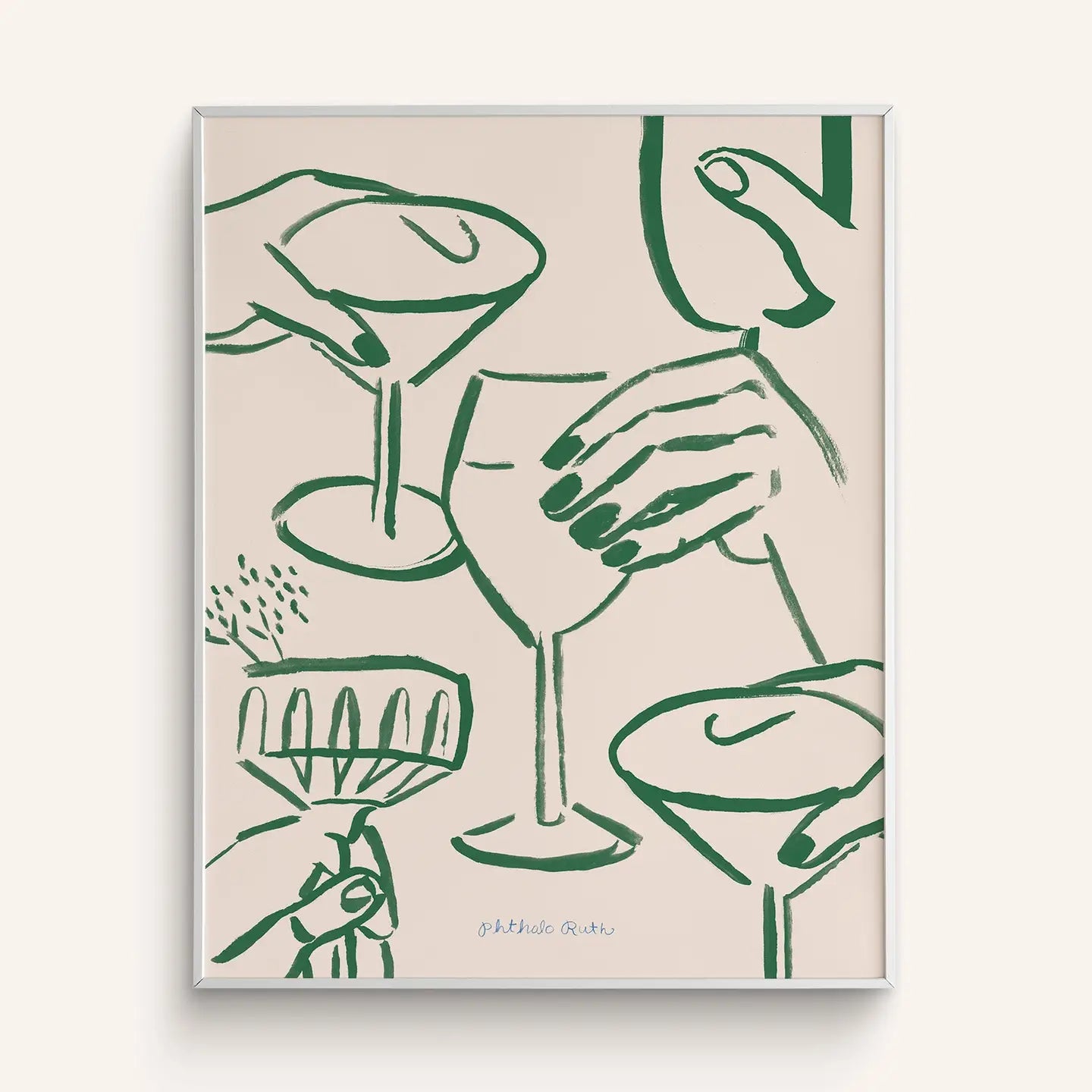 Phthalo Ruth | Cheers Cocktail Art Print, 8 X 10