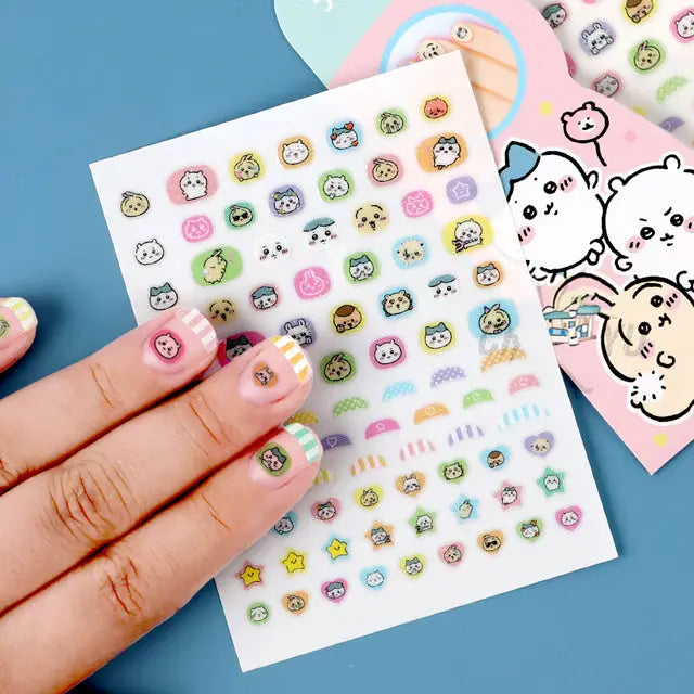 Wonderland | Chiikawa Character Nail Stickers with Glitter